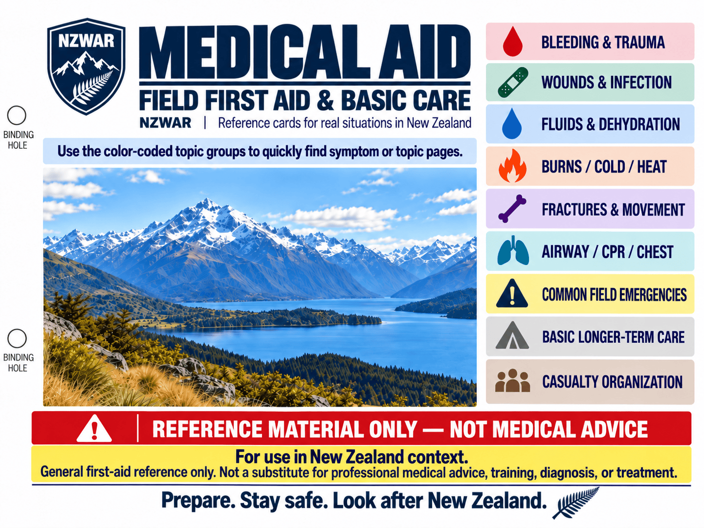 Cover: NZWAR FIELD FIRST AID & BASIC CARE